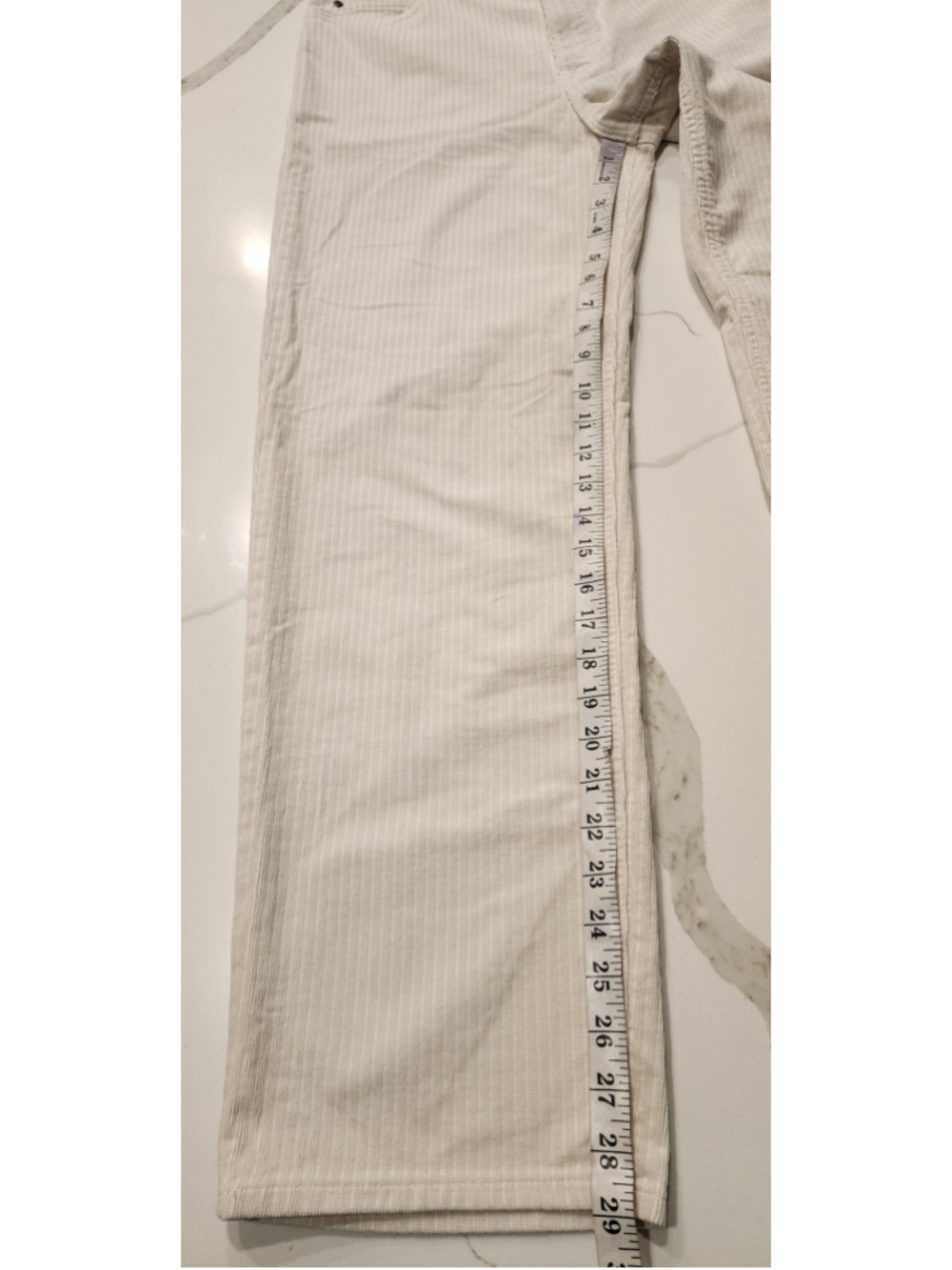 Lee Corduroy Pants Women's Size 30 Cream White Pinstripe Straight Leg 99% Cotton - Picture 8 of 12